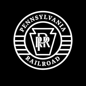 Railroad Logo Badge Reel - Penn Central Black White