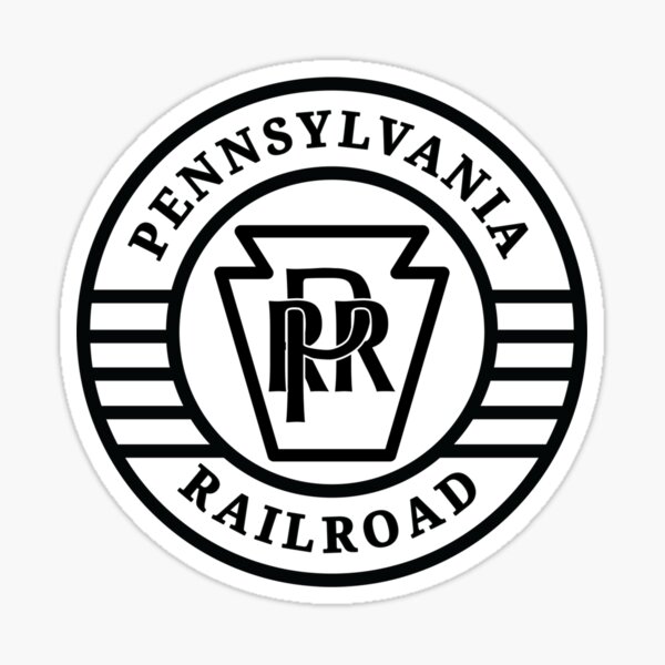 Railroad Logo Badge Reel - Penn Central Black White