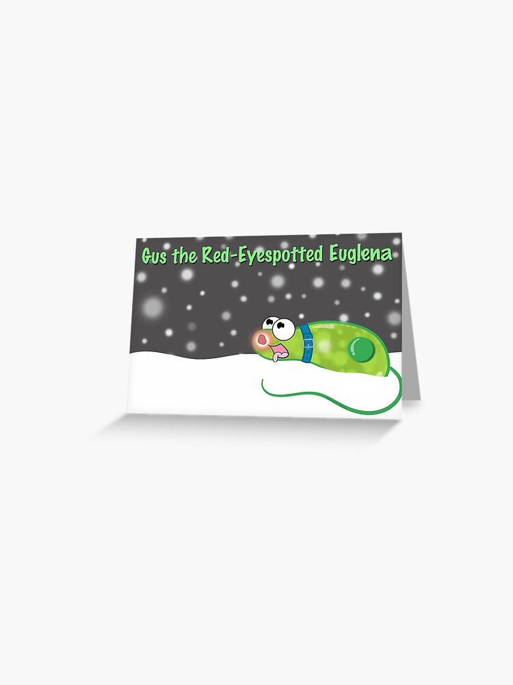 Thumbnail 1 of 2, Greeting Card, Gus the Red-Eyespotted Euglena designed and sold by amoebasisters.