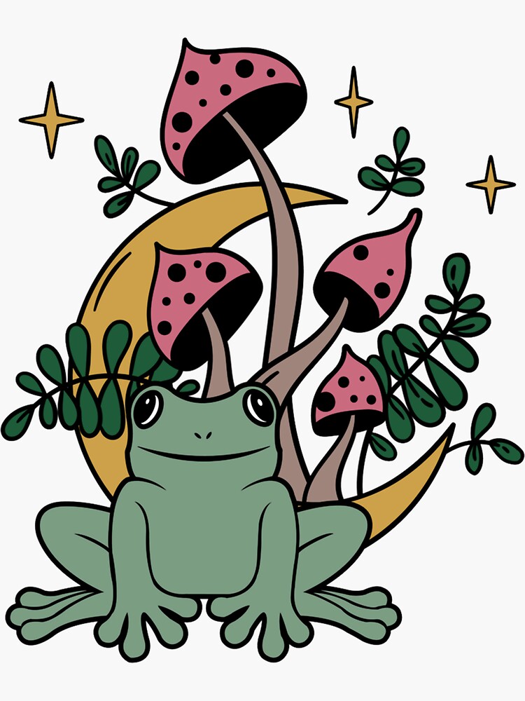 Cottagecore Aesthetic Goblincore Frog Mushroom Sticker For Sale By Lorsontimiya Redbubble