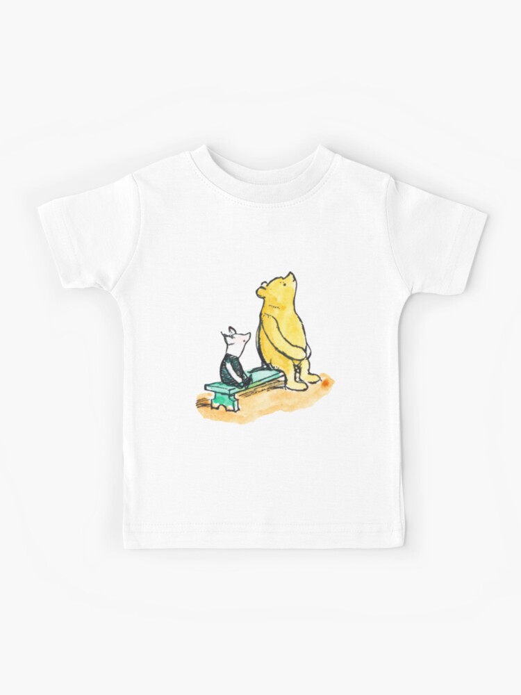 the a PD-Enthusiast | T-Shirt on bench Winnie Pooh for Illustration by Redbubble and sitting of Kids Piglet Sale together\