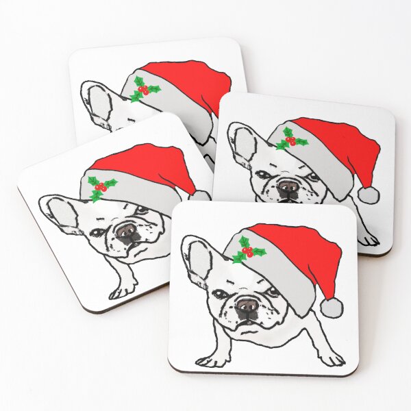 Item preview, Adorable Christmas French Bulldog Art – Festive Frenchie Dog in Santa Hat designed and sold by Vividality.