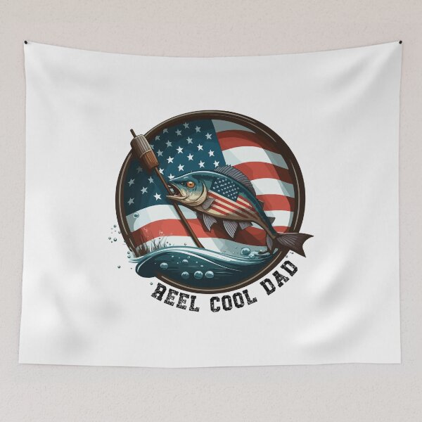 Item preview, Vintage Usa Flag Fathers Day Fishing Reel Cool black designed and sold by vectrus.