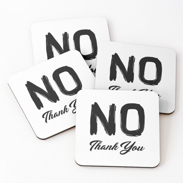 Item preview, NO Thank You (black text) designed and sold by Tree45.