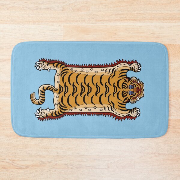 Item preview, TIBETAN TIGER RUG 1-light blue designed and sold by BEATRIZ ABAITUA.