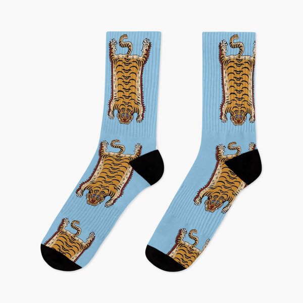 Item preview, TIBETAN TIGER RUG 1-light blue designed and sold by BEATRIZ ABAITUA.