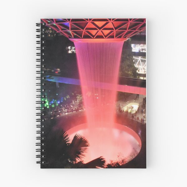 Item preview, Jewel Waterfall at Singapore Changi airport aerial view at night under red lights designed and sold by mark-taylor.