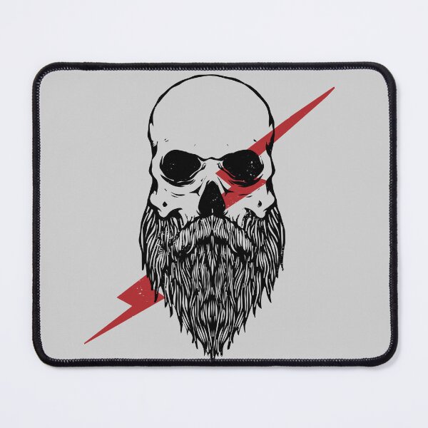 Item preview, Skull with Beard Black Ink designed and sold by ThreeTreeDesign.