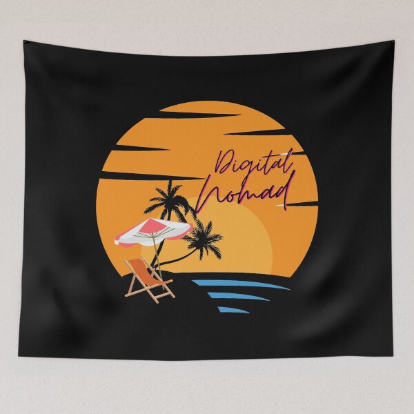 Item preview, Digital nomad lifestyle, working freely from a beach designed and sold by NoetherSym.