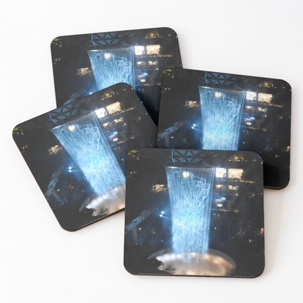 Item preview, Jewel Waterfall at Singapore Changi airport aerial view at night under light effects designed and sold by mark-taylor.