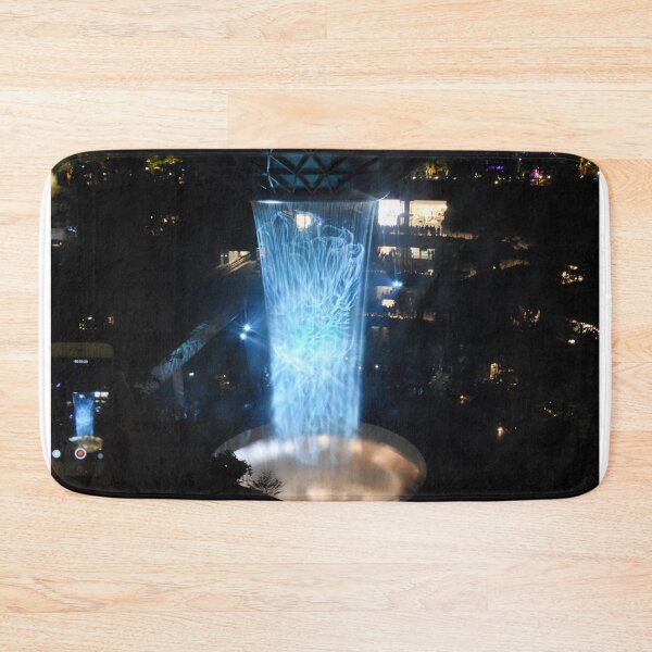 Item preview, Jewel Waterfall at Singapore Changi airport aerial view at night under light effects designed and sold by mark-taylor.