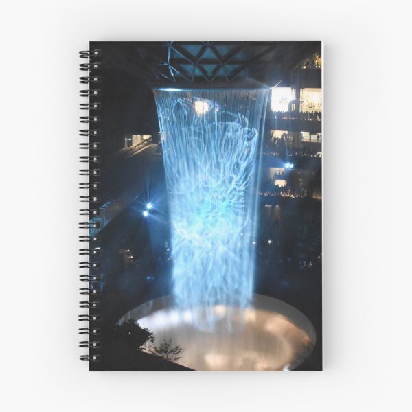 Item preview, Jewel Waterfall at Singapore Changi airport aerial view at night under light effects designed and sold by mark-taylor.
