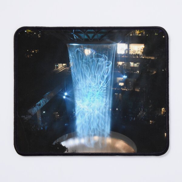 Item preview, Jewel Waterfall at Singapore Changi airport aerial view at night under light effects designed and sold by mark-taylor.