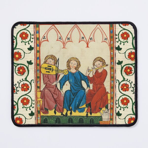 Item preview, MEDIEVAL MUSIC AND MUSICIANS ,ANTIQUE MINIATURE WITH WILD ROSES designed and sold by BulganLumini.