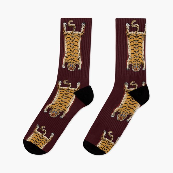 Item preview, TIBETAN TIGER RUG 1-maroon designed and sold by BEATRIZ ABAITUA.