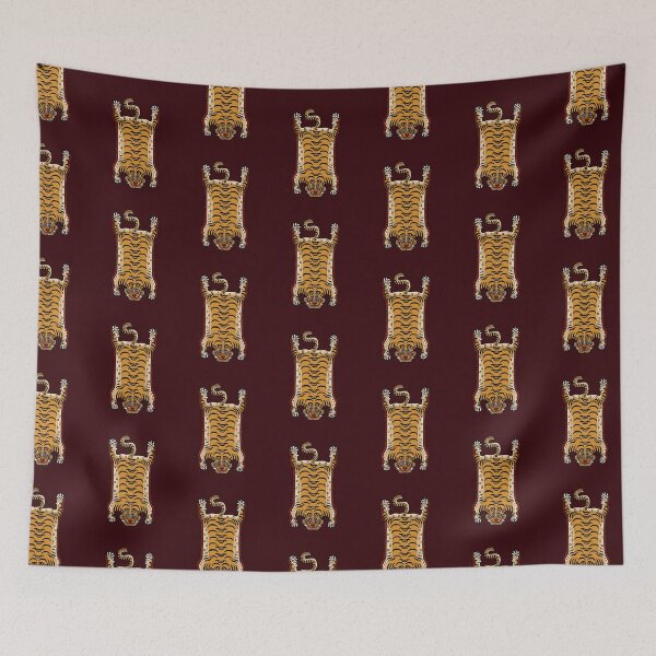 Item preview, TIBETAN TIGER RUG 1-maroon designed and sold by BEATRIZ ABAITUA.