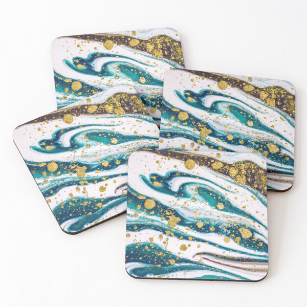 Item preview, Bougie Teal and Gold Marble designed and sold by Heather Land.