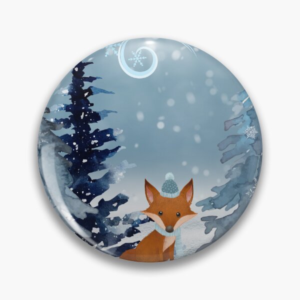 Item preview, Winter scene with fox in snow white forest designed and sold by kitty90panzer.