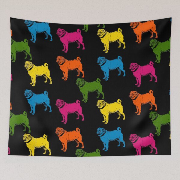 Item preview, Cute colorful pug dog pattern | Pug lovers | dogs world designed and sold by Giovanni-c.