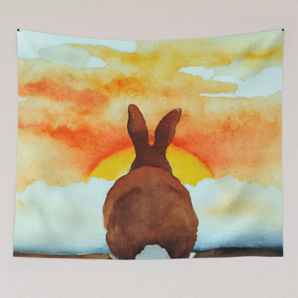 Item preview, Rabbit Looking At Sunset designed and sold by AyfuDesigns.