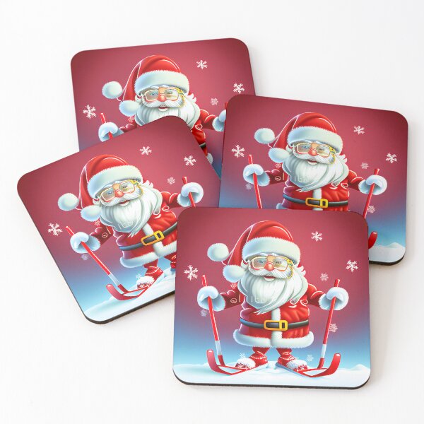 Item preview, Christmas Santa On Skis - XMAS Artwork designed and sold by UniqueAIDesigns.
