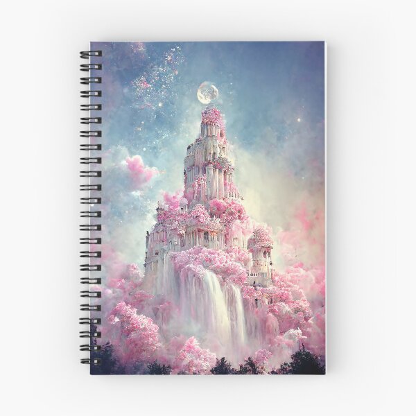 Item preview, Moon Castle Fairytale Lover Waterfall Room Decor Pastel Rainbow Waterfall Abstract Art Print designed and sold by PrincessArtwork.