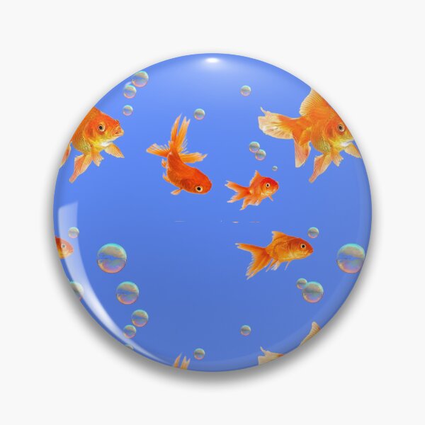Item preview, SWIMMING GOLD FISH BLUE AQUARIUM PATTERN ART designed and sold by sharlesart.