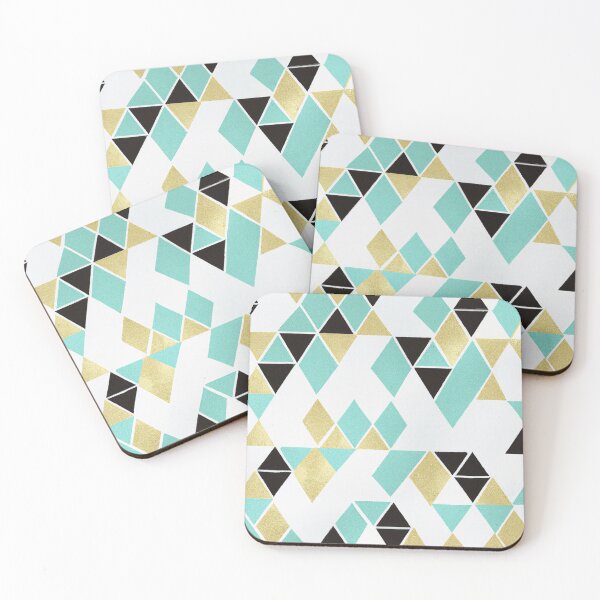 Item preview, Gold Black and Teal Triangles designed and sold by Heather Land.