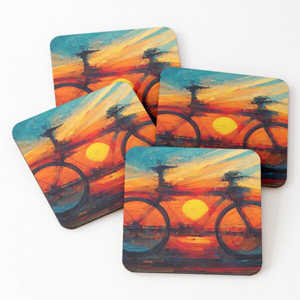 Item preview, A Painterly Bike Posed Before a Vivid Sky designed and sold by CadenceArt.