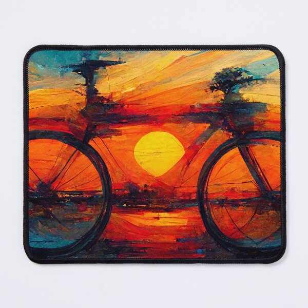 Item preview, A Painterly Bike Posed Before a Vivid Sky designed and sold by CadenceArt.