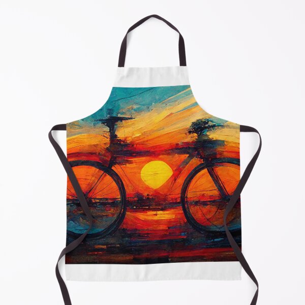Item preview, A Painterly Bike Posed Before a Vivid Sky designed and sold by CadenceArt.