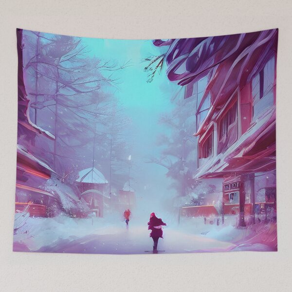 Item preview, Homey Winter Town designed and sold by AbstractlyArt.
