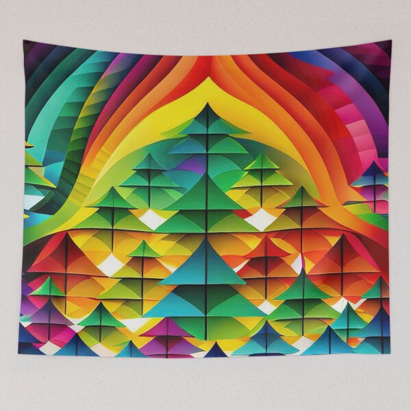 Item preview, Colorful artistic christmas tree designed and sold by XmasPatterns.