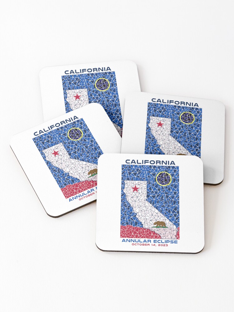 Thumbnail 1 of 5, Coasters (Set of 4), California Annular Eclipse 2023 designed and sold by Eclipse2024.