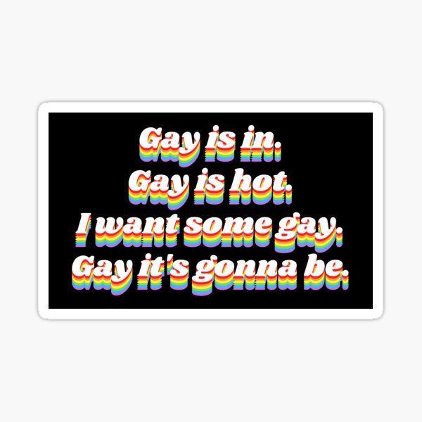 Aperçu de l'œuvre Gay Is Hot - autocollants noirs créée et vendue par Our Flag Means Merch.