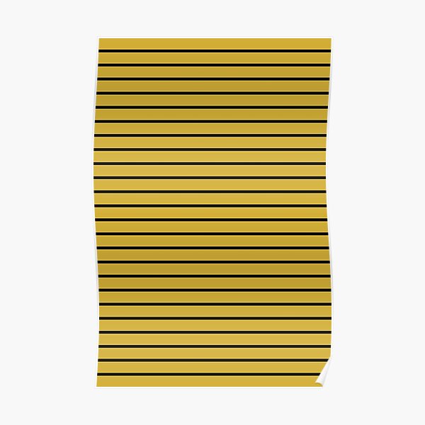 "Horizontal Black on Gold Pinstripes " Poster for Sale by