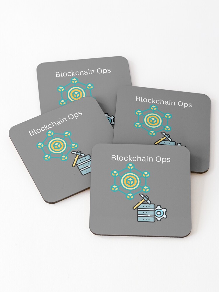 Thumbnail 1 of 5, Coasters (Set of 4), Blockchain Ops designed and sold by UpcomingTech.