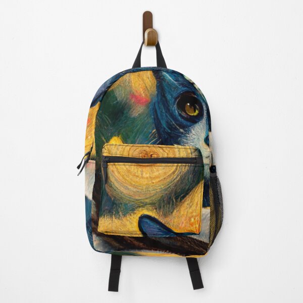 Item preview, Van Gogh Christmas Cat Painting Starry Night Remake designed and sold by CandyDroidMerch.