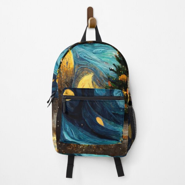 Item preview, Van Gogh Christmas Cat Painting Starry Night Remake designed and sold by CandyDroidMerch.