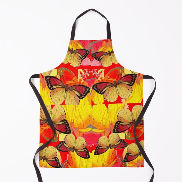 Item preview, ABSTRACT YELLOW-RED BUTTERFLIES PATTERN ART designed and sold by sharlesart.