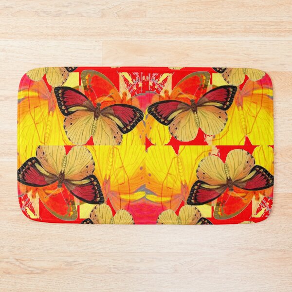 Item preview, ABSTRACT YELLOW-RED BUTTERFLIES PATTERN ART designed and sold by sharlesart.