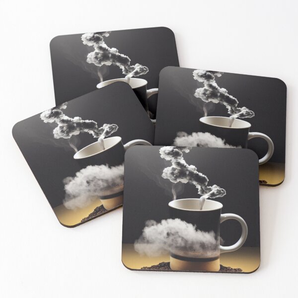 Item preview, Coffee cup with lots of steam and coffee beans designed and sold by G-M-Designs.