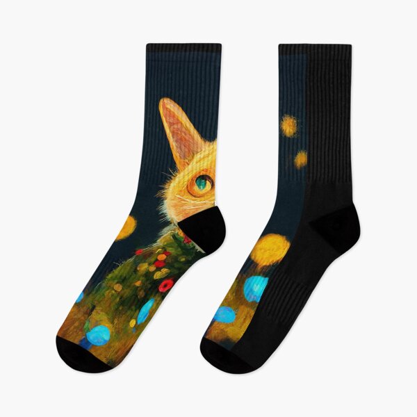 Item preview, Van Gogh Navidad Gato Pintura Noche estrellada Remake designed and sold by CandyDroidMerch.