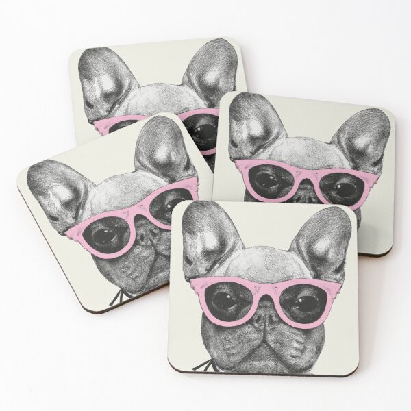 Item preview, French Bulldog with Light Pink Glasses designed and sold by aboniteblanc.
