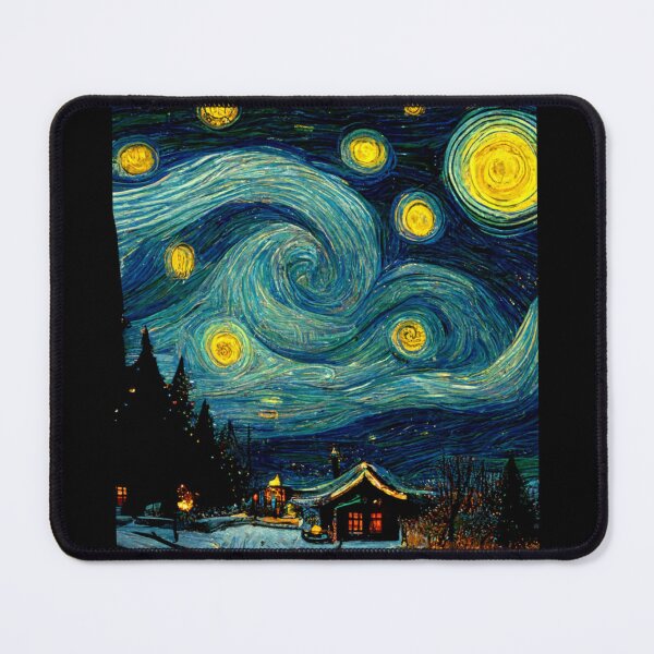 Item preview, Van Gogh Christmas Painting Starry Night Remake designed and sold by CandyDroidMerch.