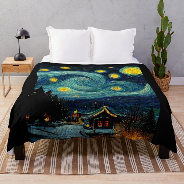 Item preview, Van Gogh Christmas Painting Starry Night Remake designed and sold by CandyDroidMerch.