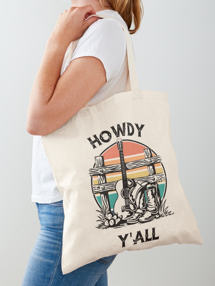 Howdy Y'all Cursive Tote Bag Gold / No