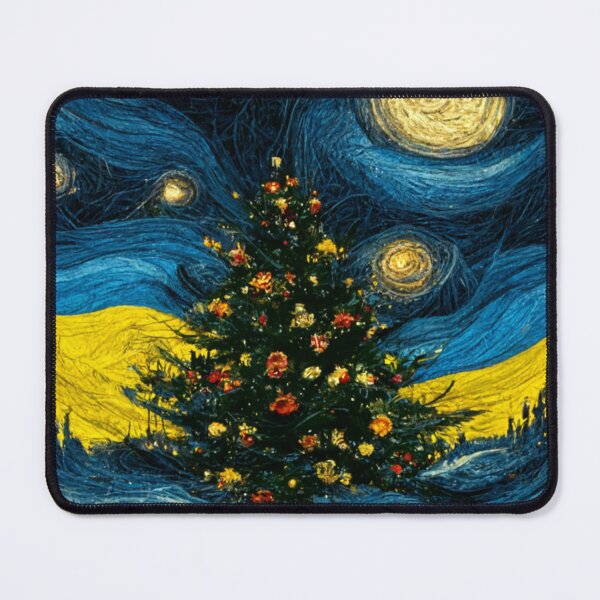 Item preview, Van Gogh Christmas Cat Painting Starry Night Remake designed and sold by CandyDroidMerch.
