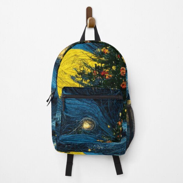 Item preview, Van Gogh Christmas Cat Painting Starry Night Remake designed and sold by CandyDroidMerch.