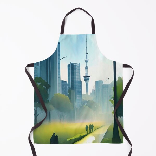 Item preview, Auckland Skyline Watercolour Painting designed and sold by Places On Earth.
